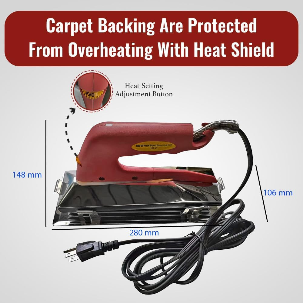 ZY305 10In. 800 Watt Carpet Seaming Iron