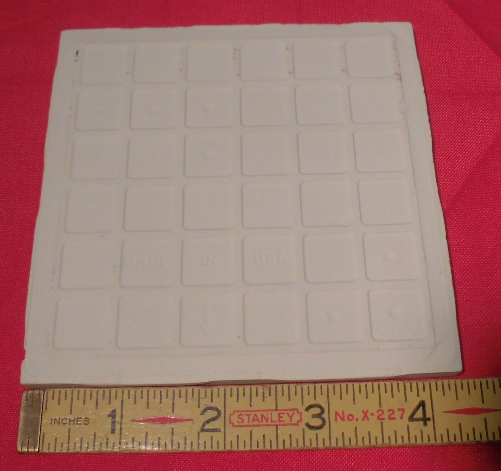 1 pc. *Parchment – Lite Tan* Crystal Glazed Ceramic Tile 4-3/8″ Florida Co. New