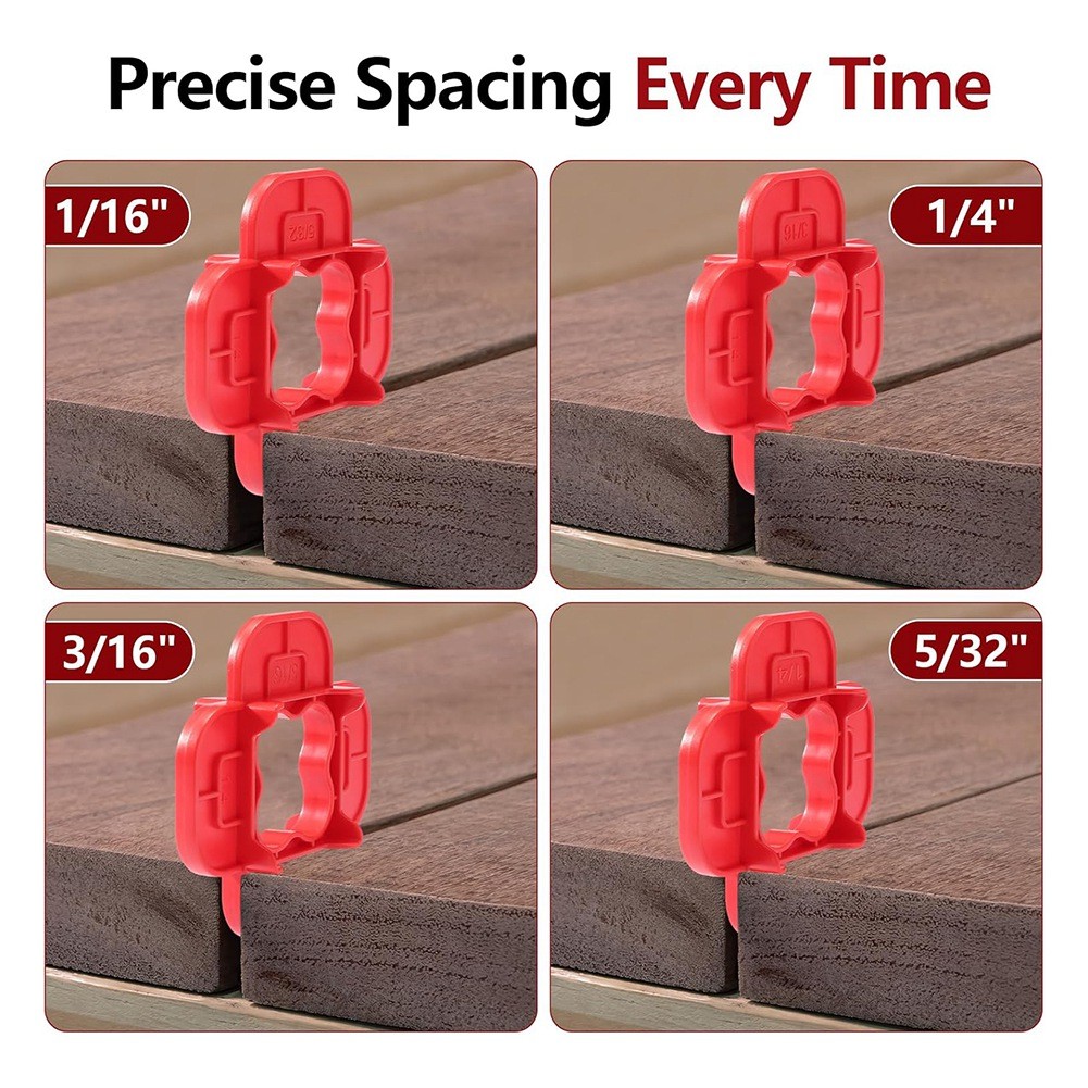 6 Packs 4-in-1 Multi-Size Deck Spacer Tool (5/32in,3/16in,1/4in,5/16in) for7492