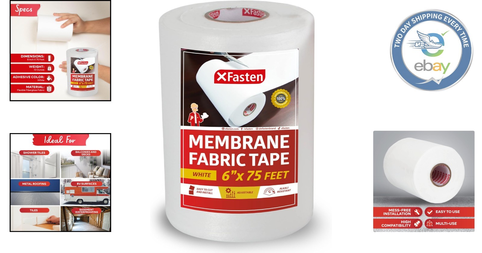 Versatile Waterproof Membrane Tape – 6” x 75 Ft for Seamless Surface Protection