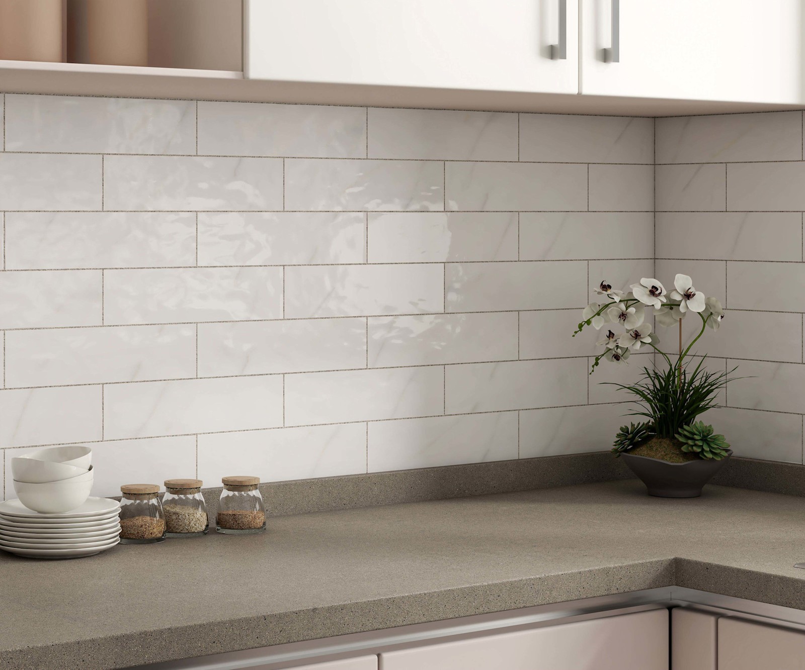 Cruz Bay Studio MKT61118 Classico – 3″ x 12″ Brick Wall Tile – – Blanco Gloss