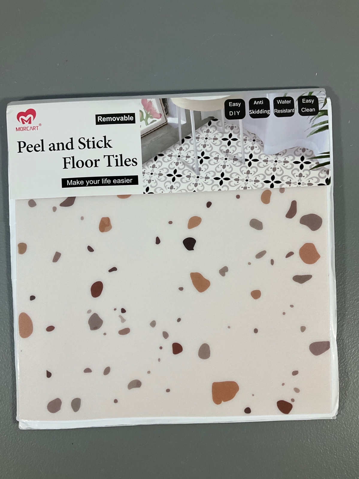 Peel & Stick Floor Tiles Stickers Flooring 12×12 inches 10 Pack (12×12 Inches, O
