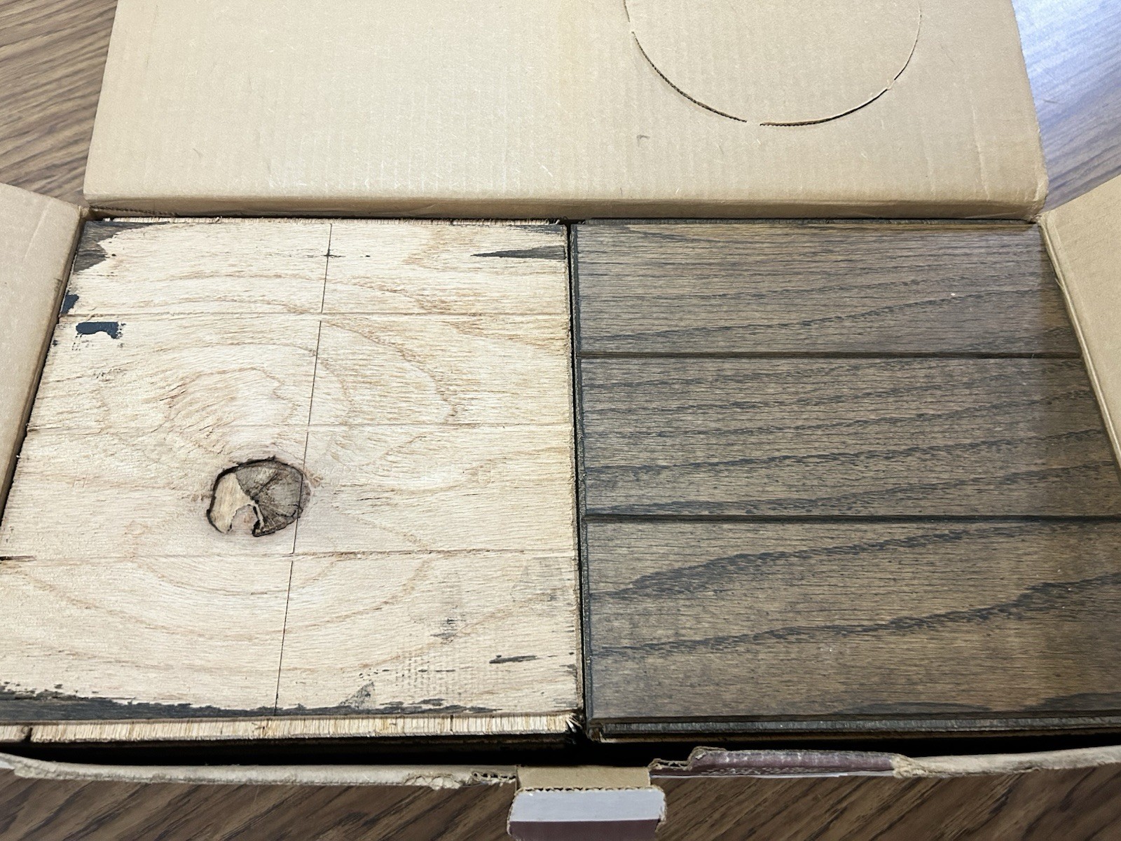 NOS BRUCE Oak 9″x9″x3/8″ Grooved Parquet Tiles 18sqft “MELLOW BROWN”
