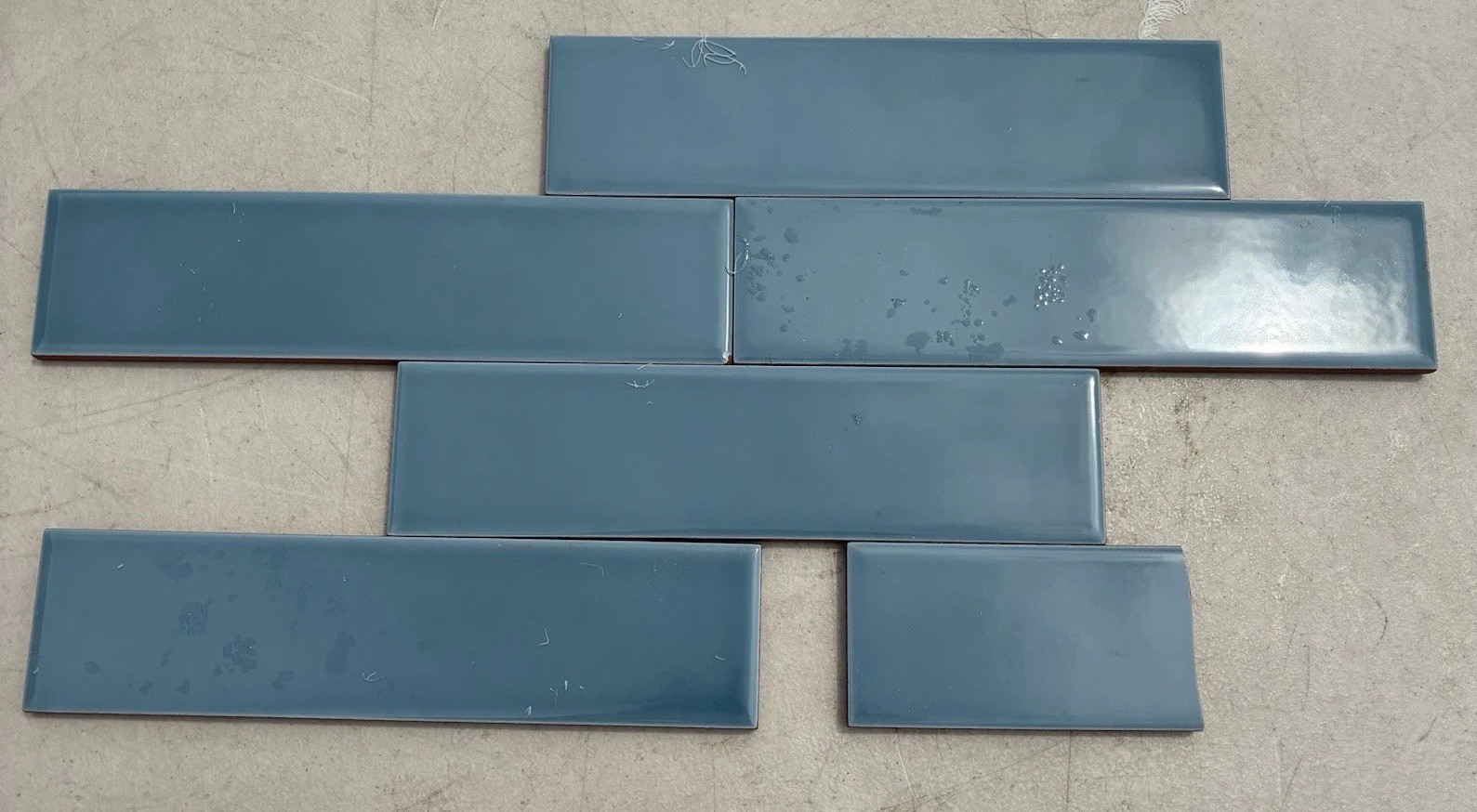2×8 Denim Blue Turquoise Glossy Porcelain Tile Wall Subway Bath Kitchen 66 Pcs