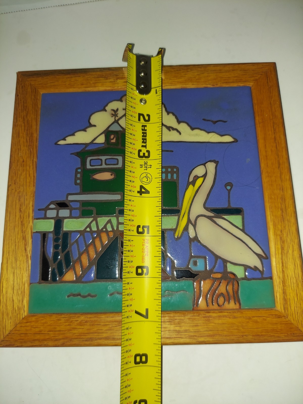 Ceramic Tile Catalina Pier & Pelican hot plate wall decor backsplash install