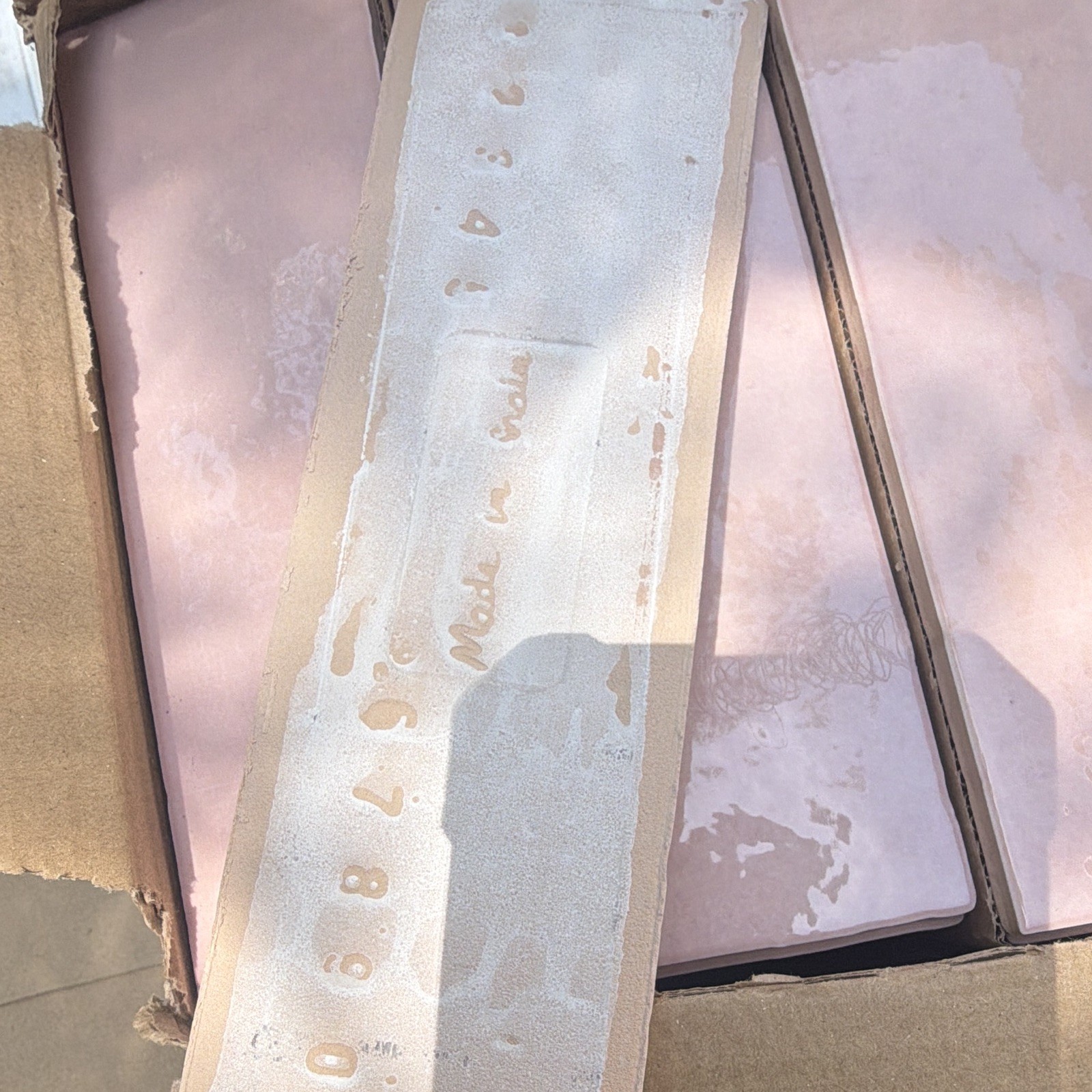Qty 76: Bedrosians Cloe Pink Glazed Clay 2.5×8” Subway Tile, Shade Variation