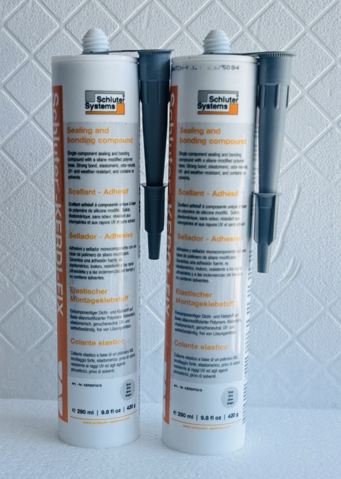 Set Of 2 Schluter Kerdi-Fix (2 x 9.8 fl. oz ) Gray