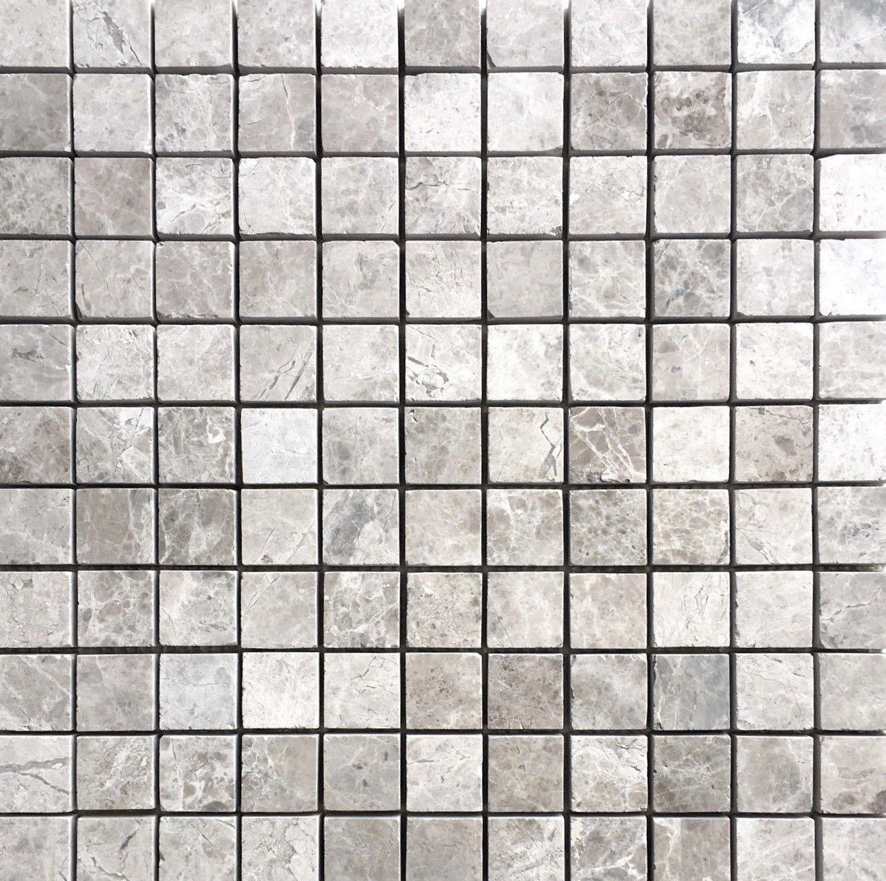 Gray 1×1 Honed Marble Mosaic Tile Backsplash Floor and Wall Kitchen Bath