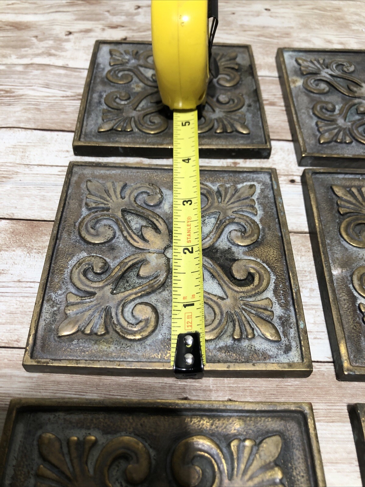 6 AHNZU Massalia Bullion Brass Deco Metal Wall Trim – 4″ x 4″ Frieze Accent