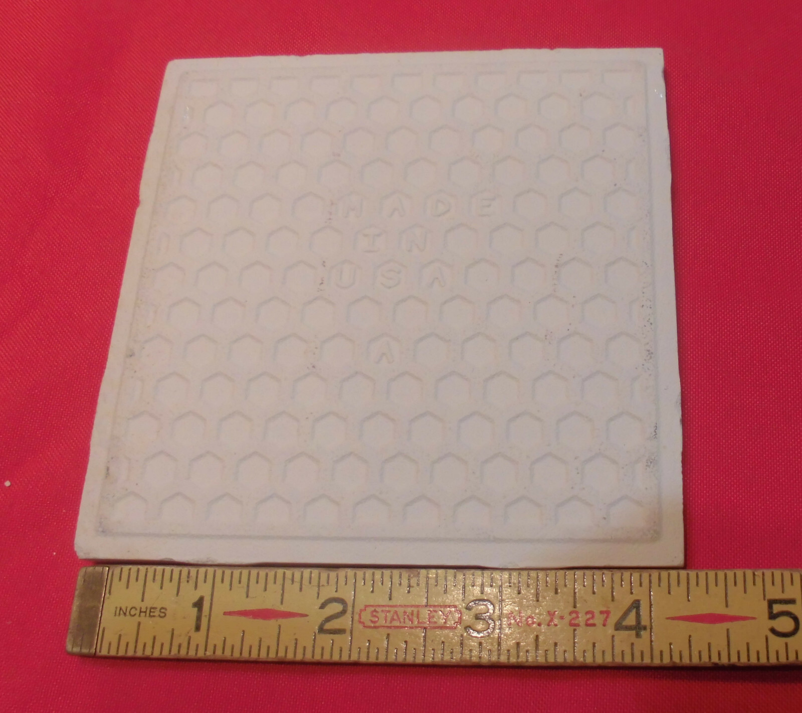 1 pc. Gloss White #SL10: Ceramic Tile by American Olean 1990’s “Starting Line”