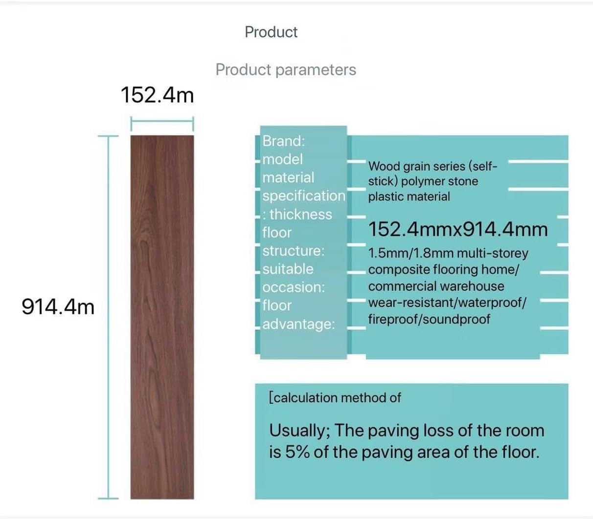 Vinyl Peel and Stick Floor Tile, Self-Adhesive Wood Plank, 10-Pack 15 Square …