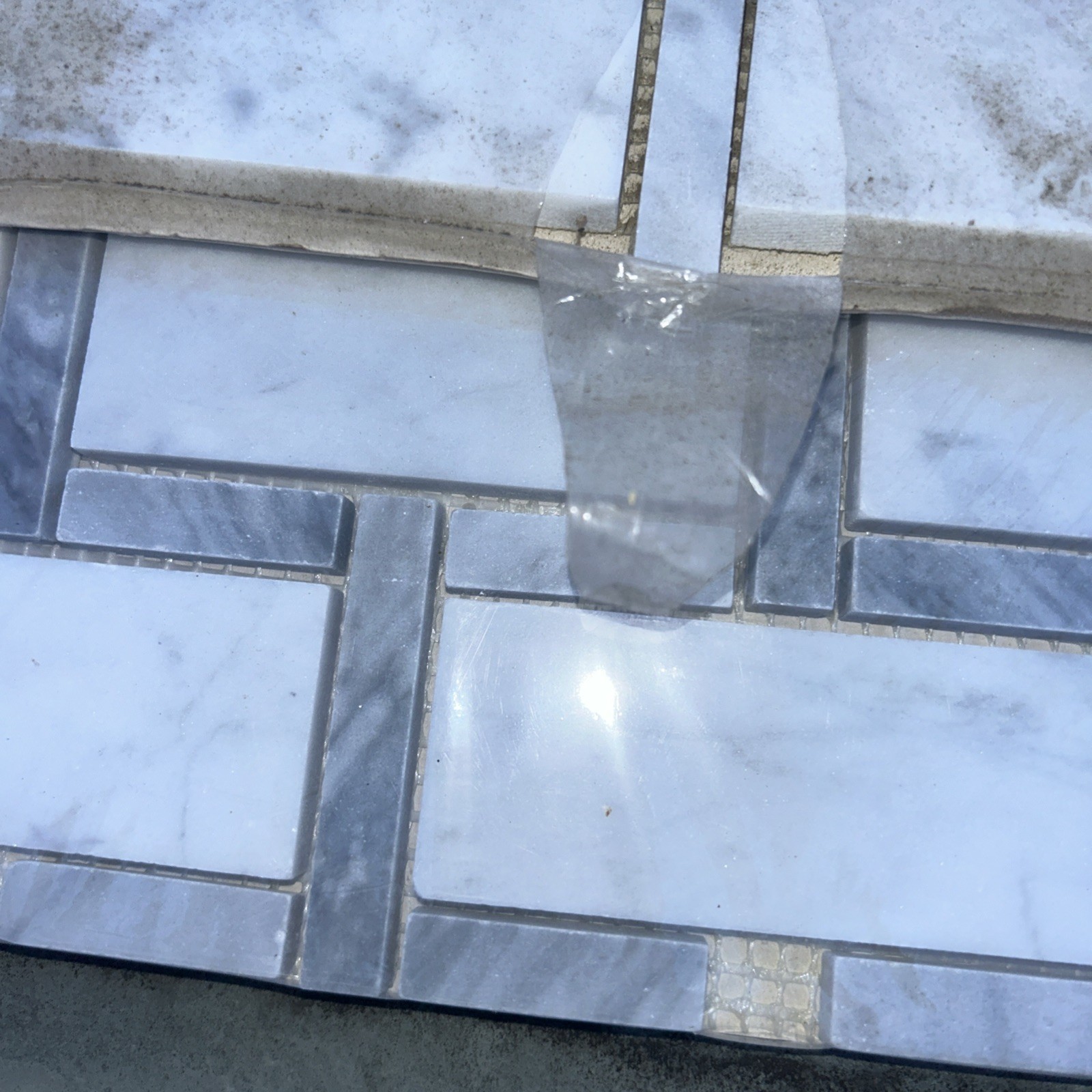 Lot of 2 /12×12” Brick Marble Mosaics #0869360 Extras from remodel. #20-905