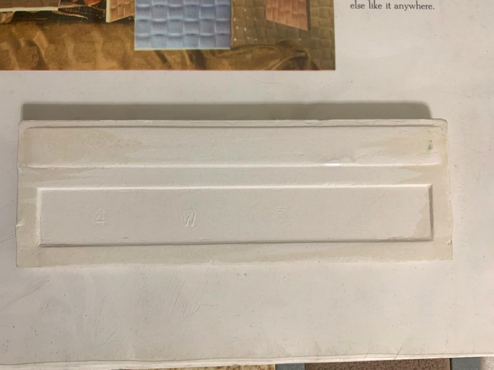 Vintage Wenczel Ceramic 2″ x 6″ Flat Surface Bullnose *White* Gloss