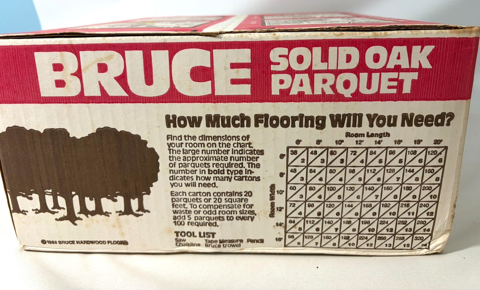 Bruce Solid Oak Parquet Flooring 20 Sq Ft. HCU-21 Chestnut Brown 5/16 x 12 x 12