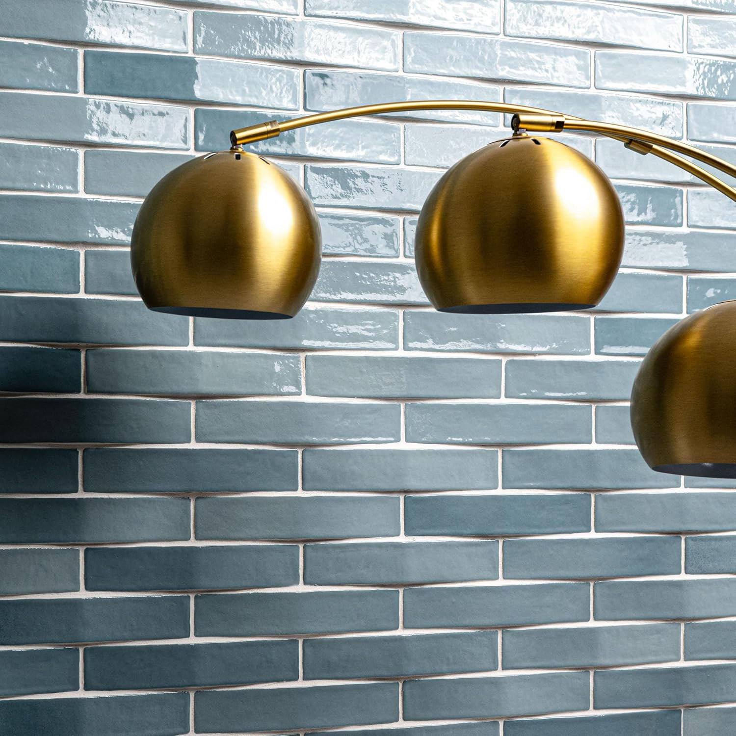 Crescentia Coastal Wave 2 In. X 10 In. Glossy Ceramic 3D Wall Tile for Bathroom,