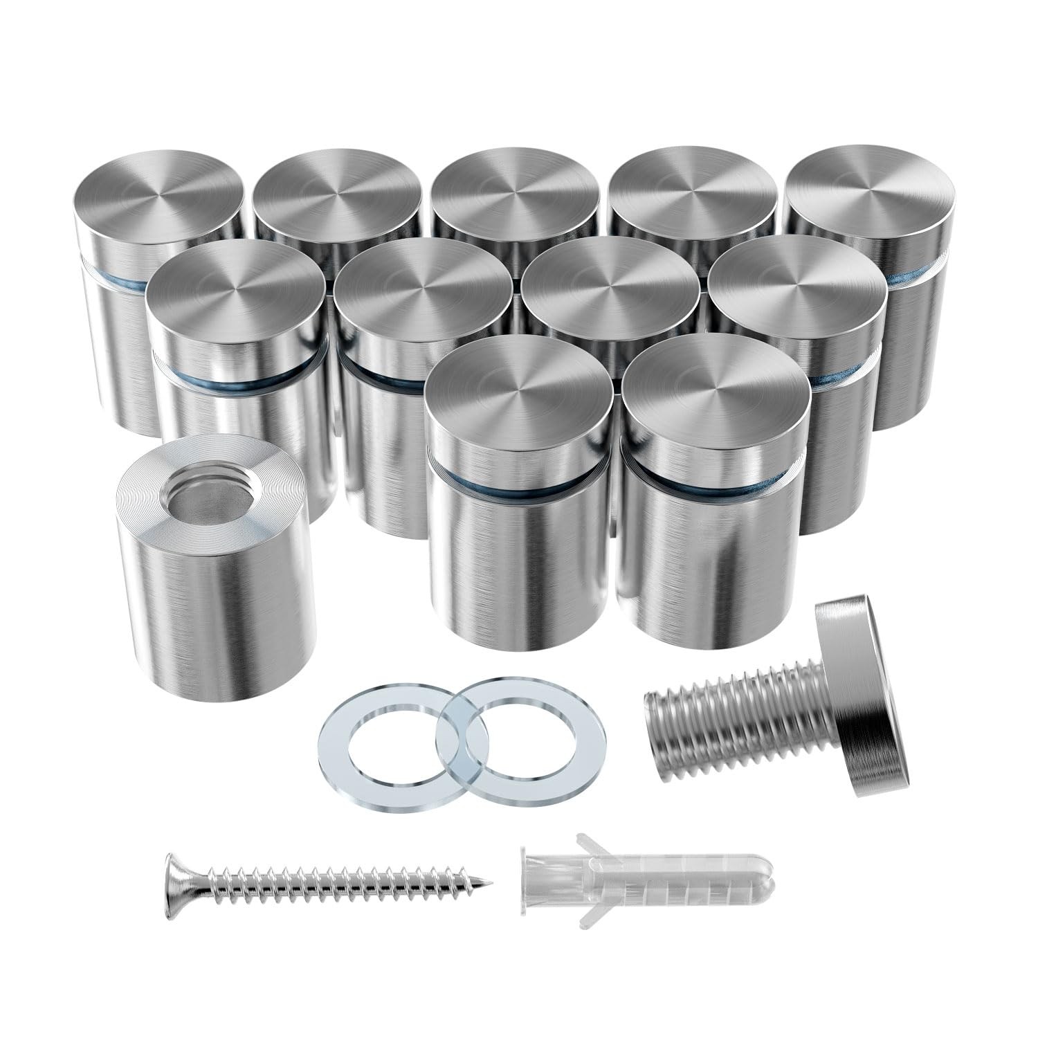 LEDONGUS 12-Pack Stainless Steel Standoff 3/4″ x 1″ / 19mm x 25mm, Silver