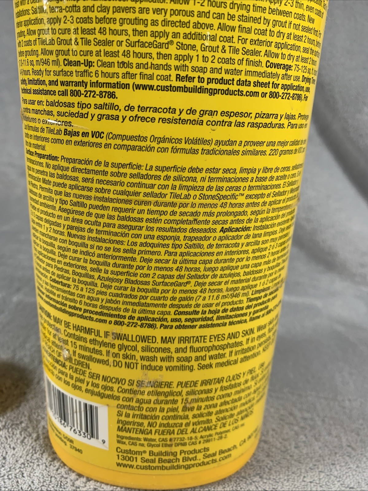Tile Lab Matte Sealer & Finish 1 Quart For Saltillo & All Porous Natural Stone