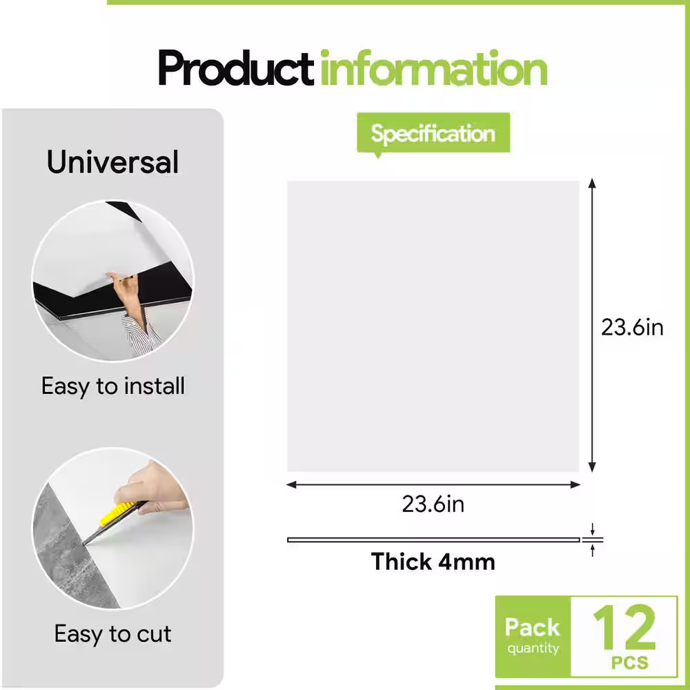 White 2 Ft. X 2 Ft. Decorative Smooth Ceiling Tile 48 (Sq. Ft. / Case) 12-Tiles