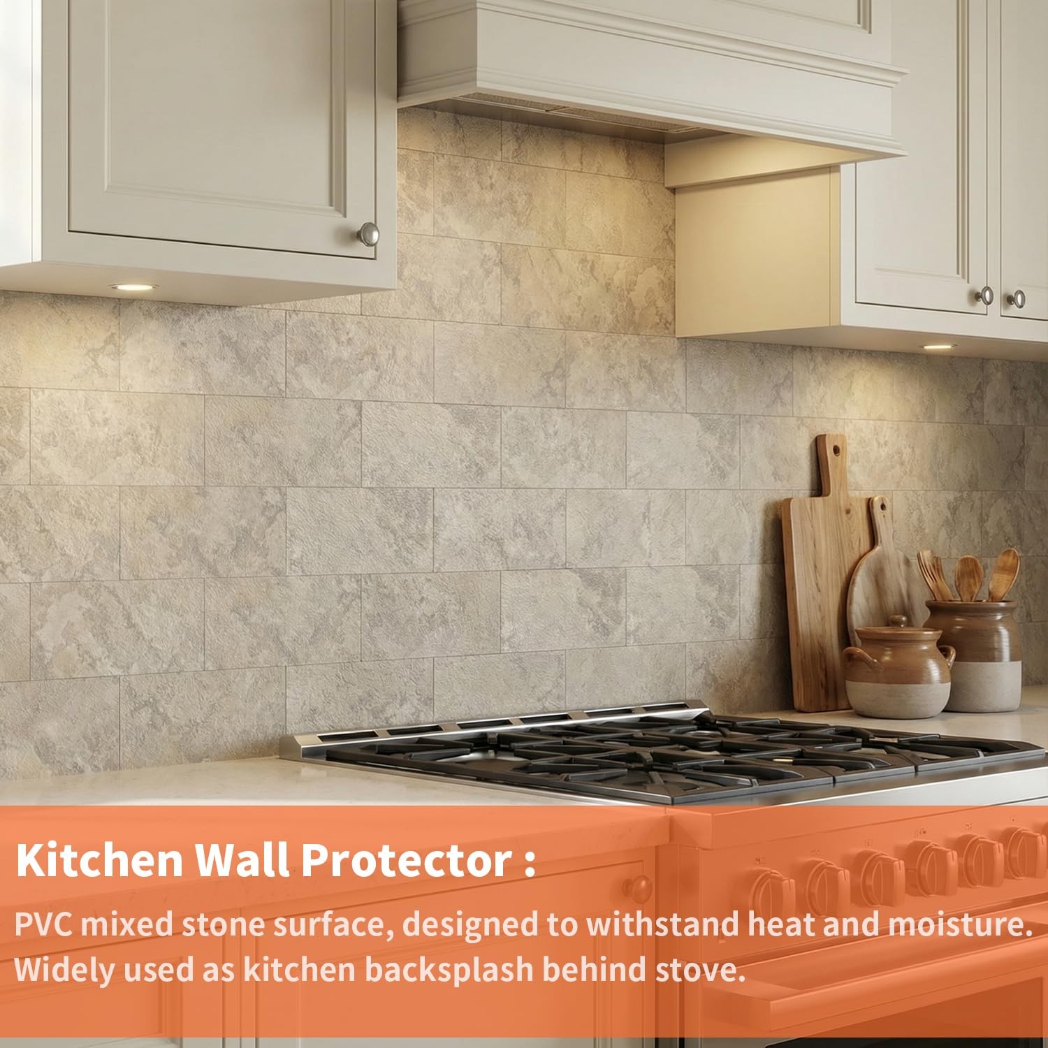 Peel and Stick Subway Tile Backsplash, 10 Sheets 12”x12”Beige Stone-Look 3D…