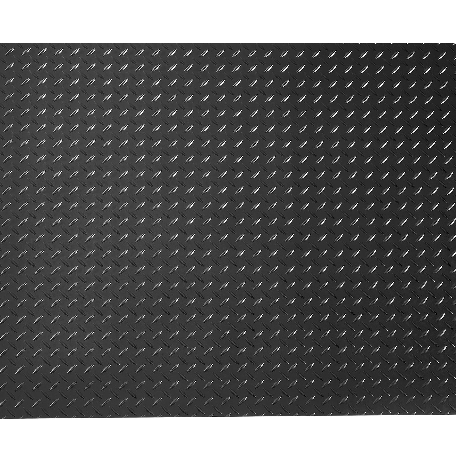 VEVOR Garage Floor Roll 4×20 ft Rubber Diamond Mat Waterproof Non-Slip Black
