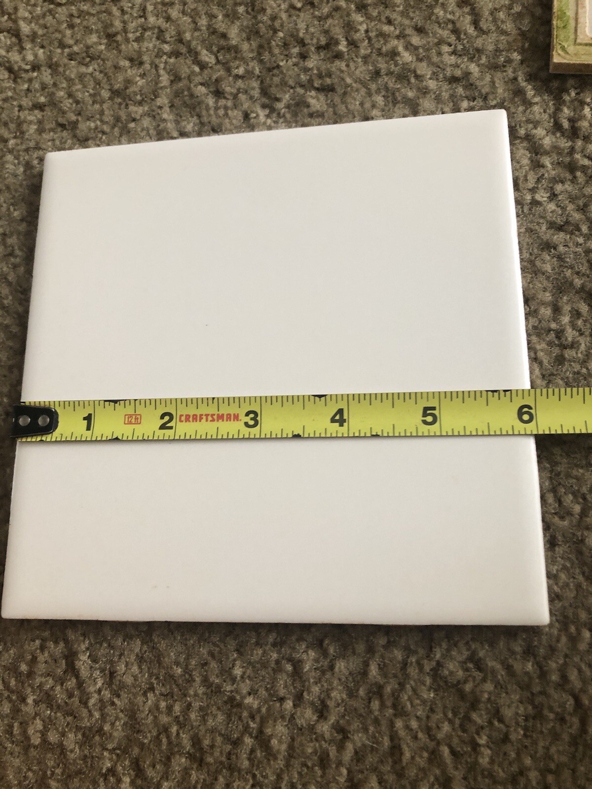 Vintage Ceramic Tile 6″ X 6″ Gloss White 2 Pc For Art Painting Crafts Usa