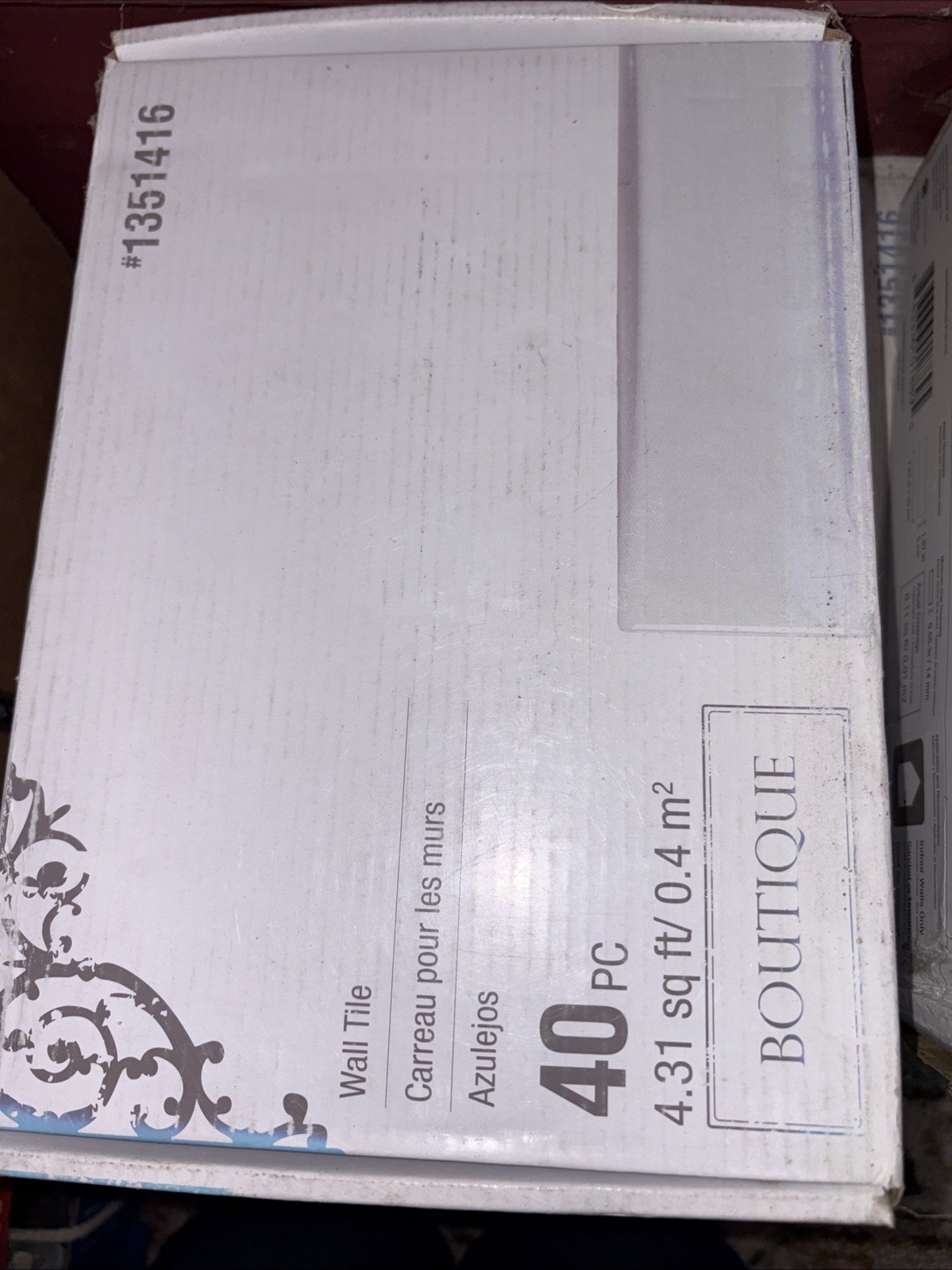 Boutique White Wall Tile #1351416 Glazed Ceramic 2” X 7. 7/8” Weave Curve 80pc