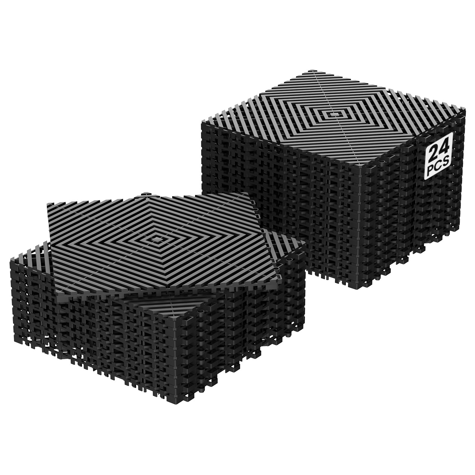 NAIZEA Garage Floor Tiles Interlocking Mat 24/36/50SqFt Modular PP Drainage Mat