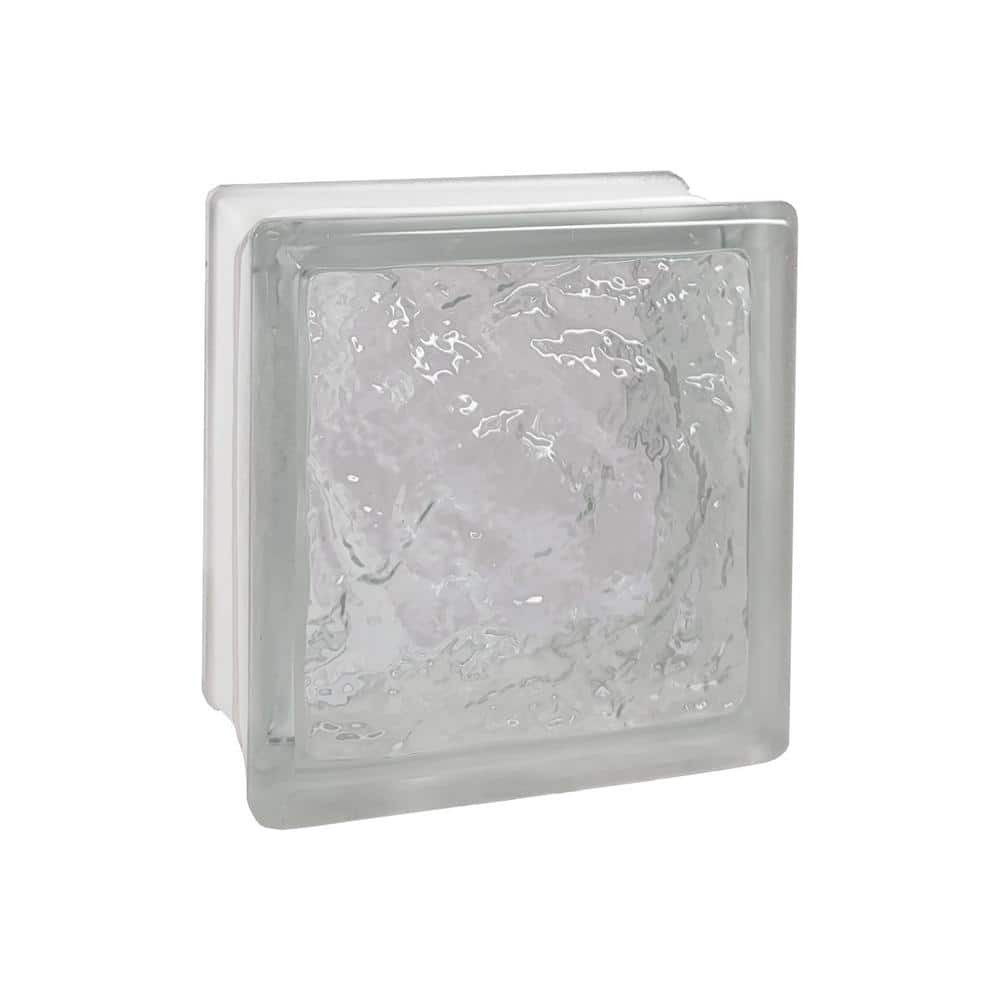 3 in. Thick Series 6″X6″X3″ 10-Pack Ice Pattern Clear Glass Blocks Pattern Seves