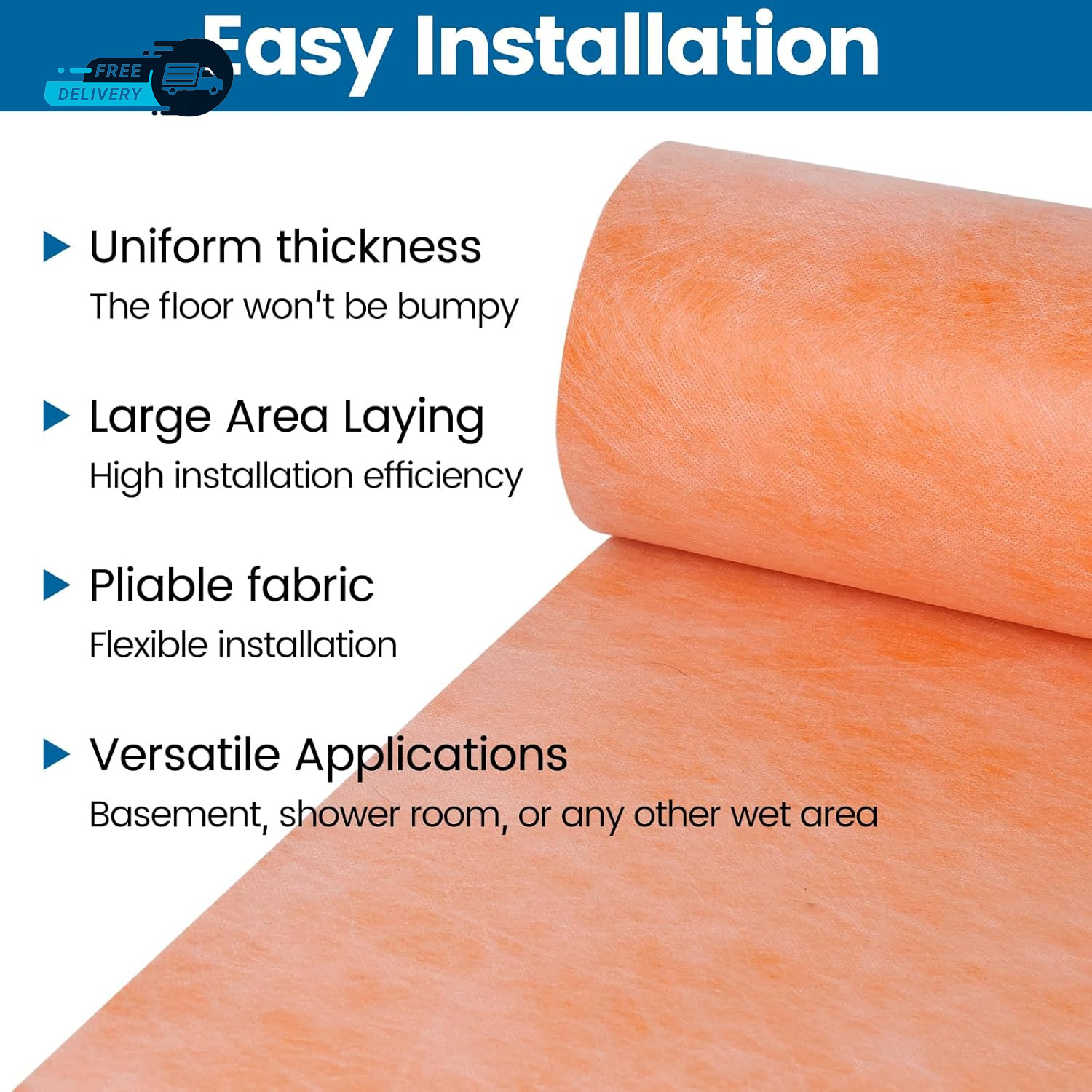 Waterproofing Membrane for Shower 3.8X33Feet (125 Sq Ft) 23.6 Mil Thick