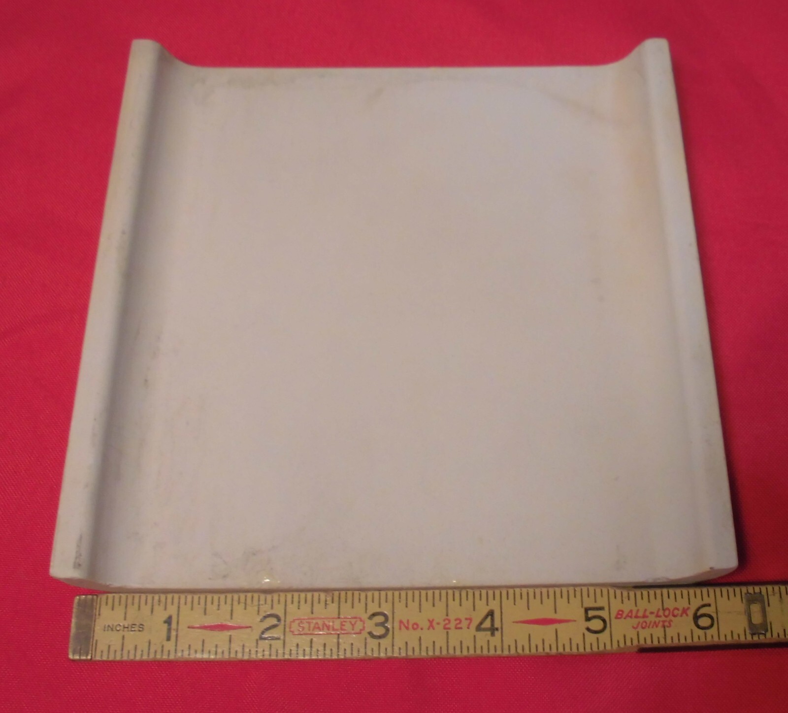 1 pc. Autumn Yellow 6″ x 6″ Double Radius Bullnose Glossy Ceramic Tile: NOS