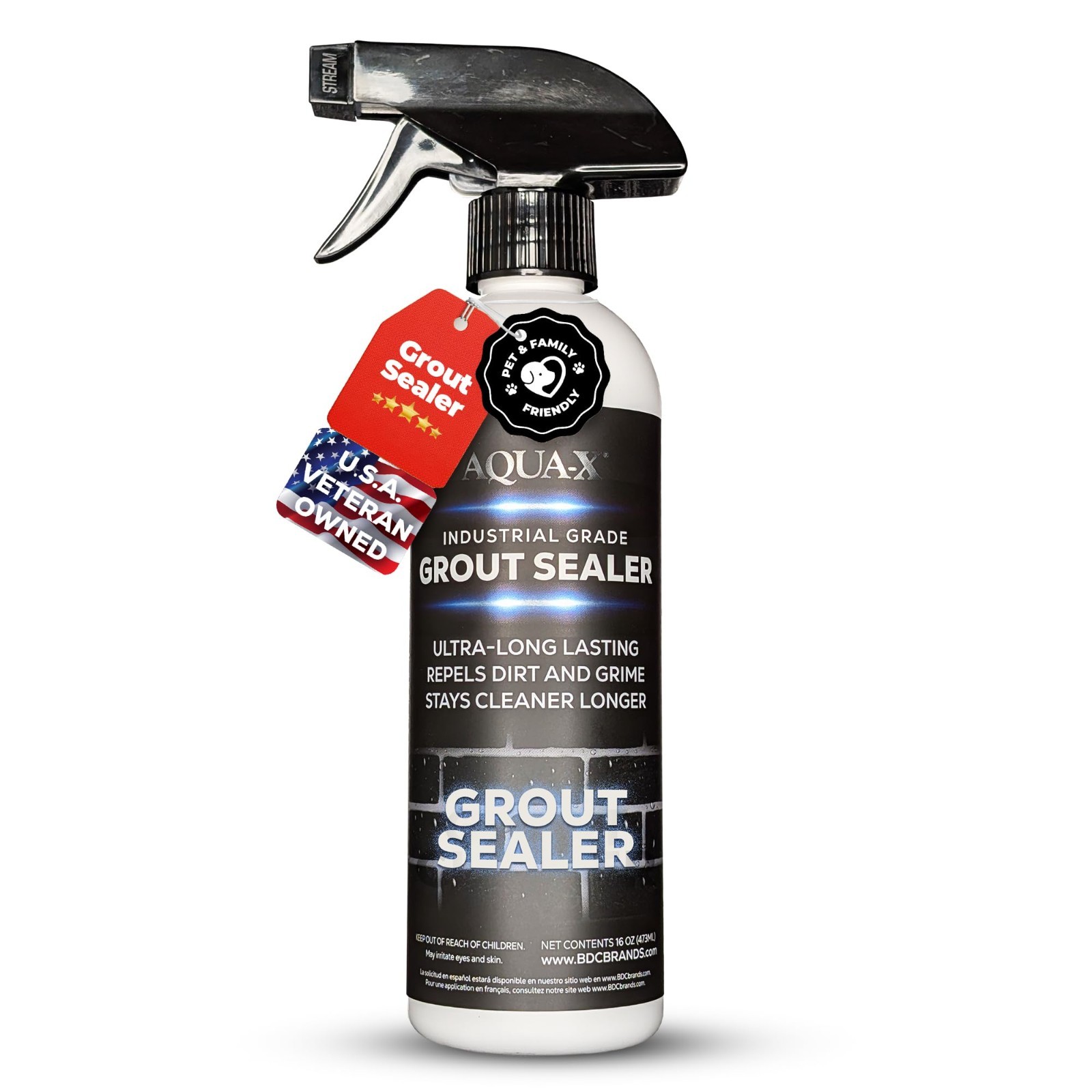 16 Oz Grout Sealer – Clear Tile Sealer, Natural Finish, Fast Dry, Indoor/Outdoor