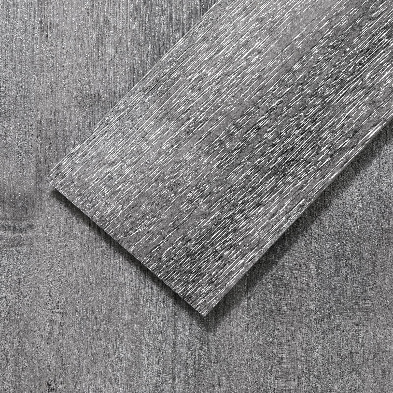 Peel and Stick Floor Tile, 36-Pack 36″x 6″ Smoke Grey Wood Grain Sticky Tiles…