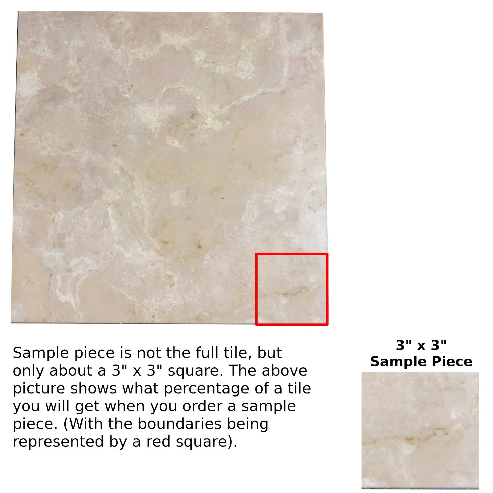 Tile Desert Sands Marble Remodel Stone Floor About 3×3 SAMPLE PIECE T-60