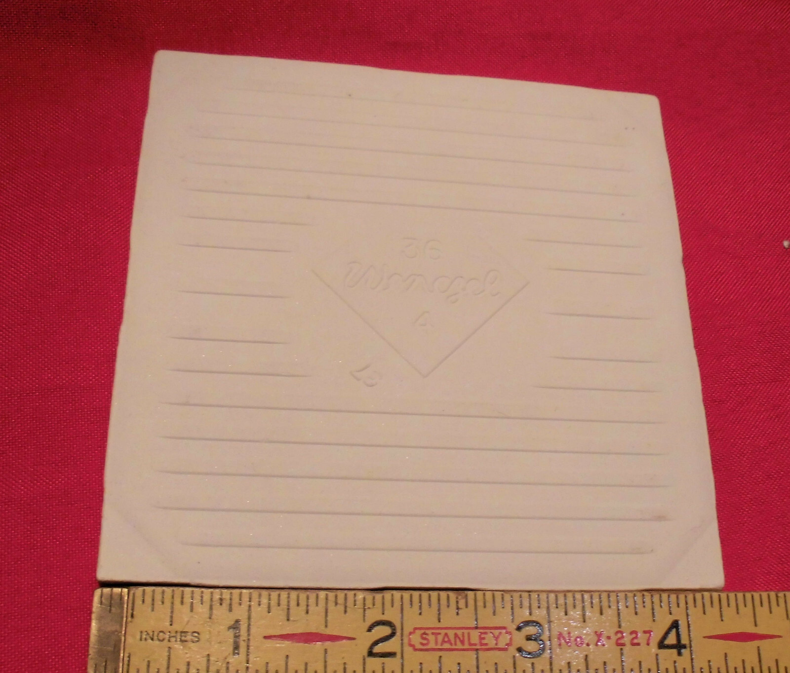 1 pc. *Almond – Bone* Glossy Ceramic Tile by Wenczel Tile Co. 4-5/16″- 4-3/8″