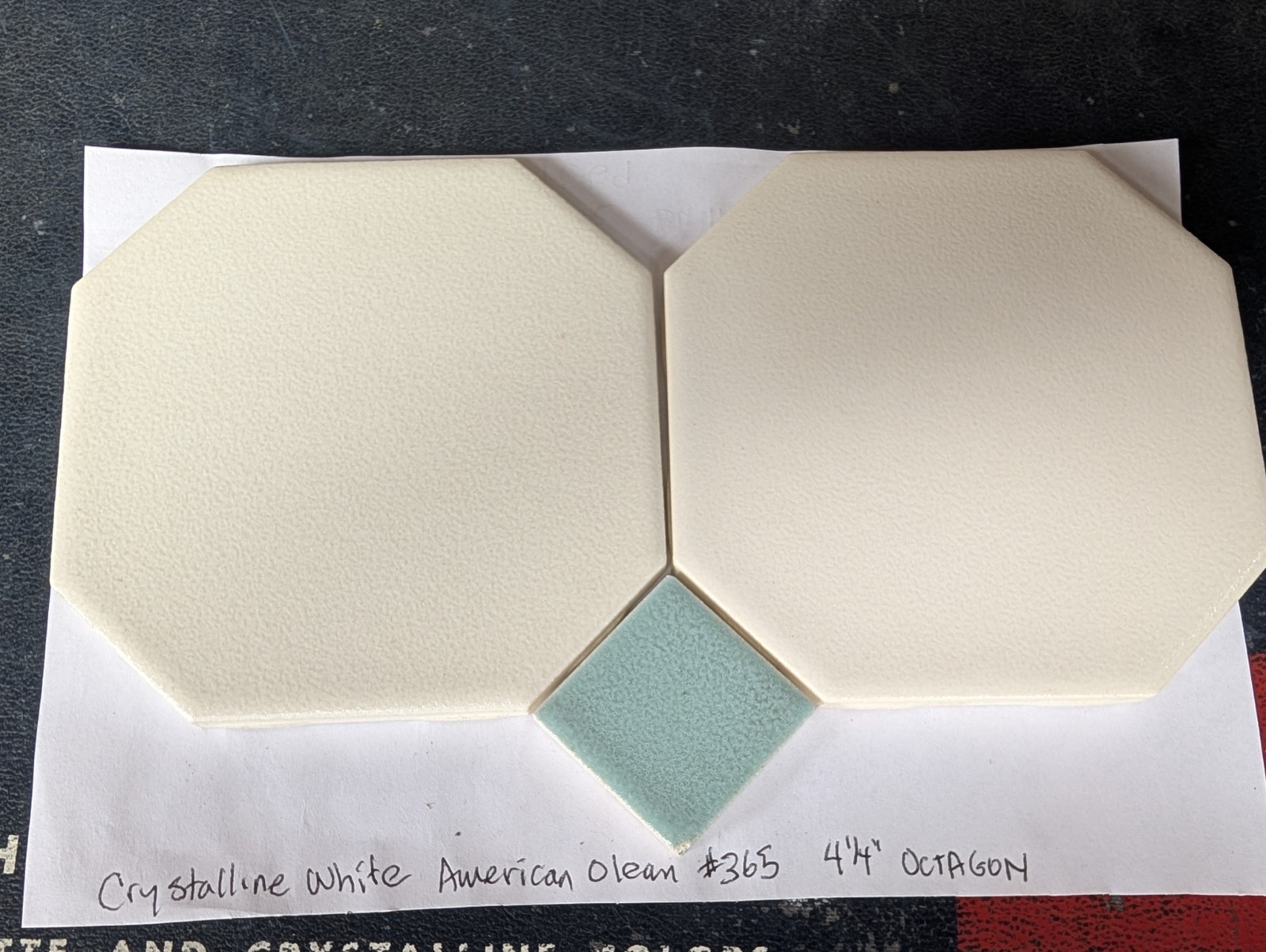 4 pcs American Olean Vintage Ceramic Tile 4 1/4″ Crystalline White Octagon #365