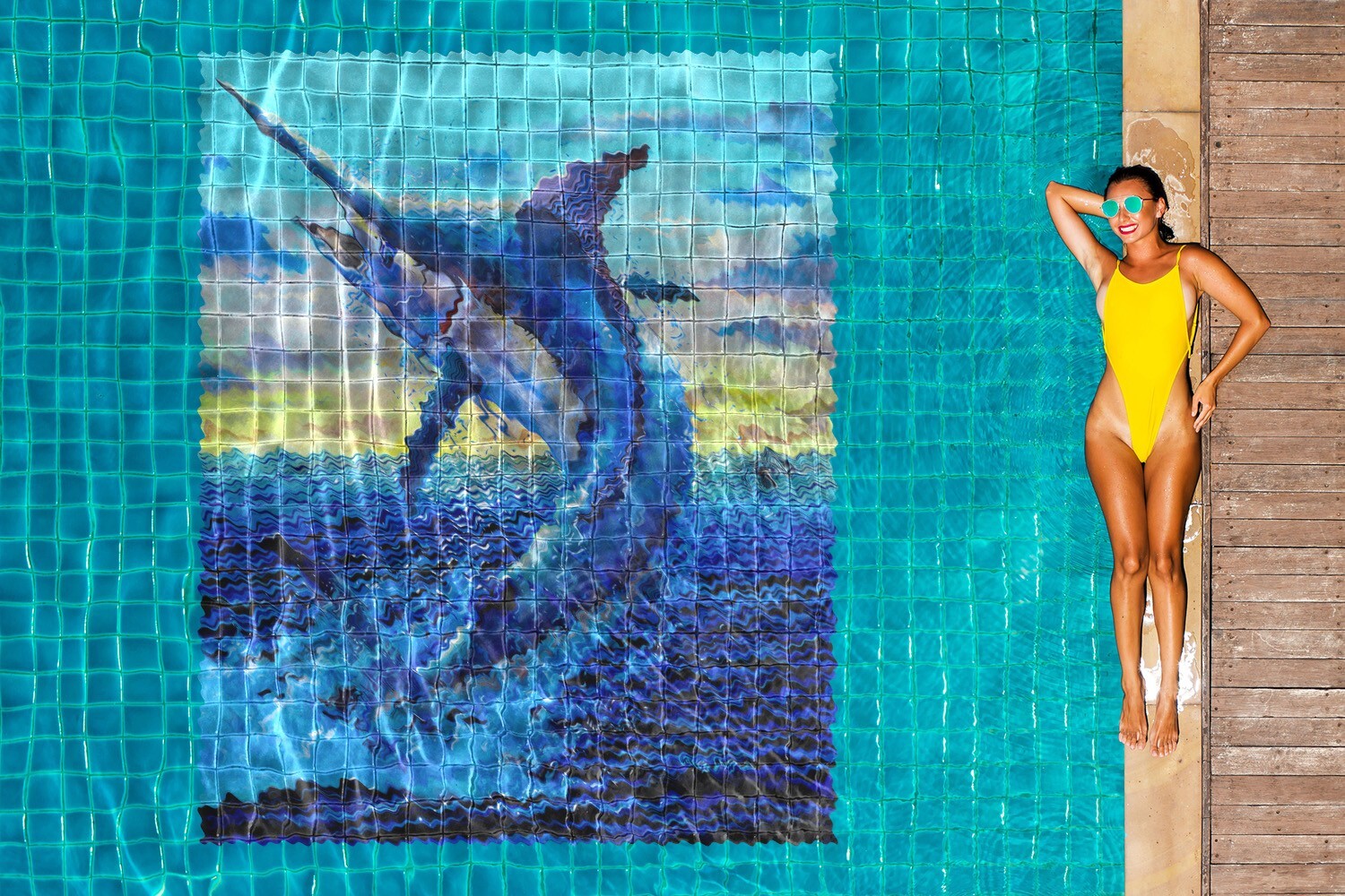 ceramic tile mural backsplash. Mediterranean sea Tuscany villa terrace garden