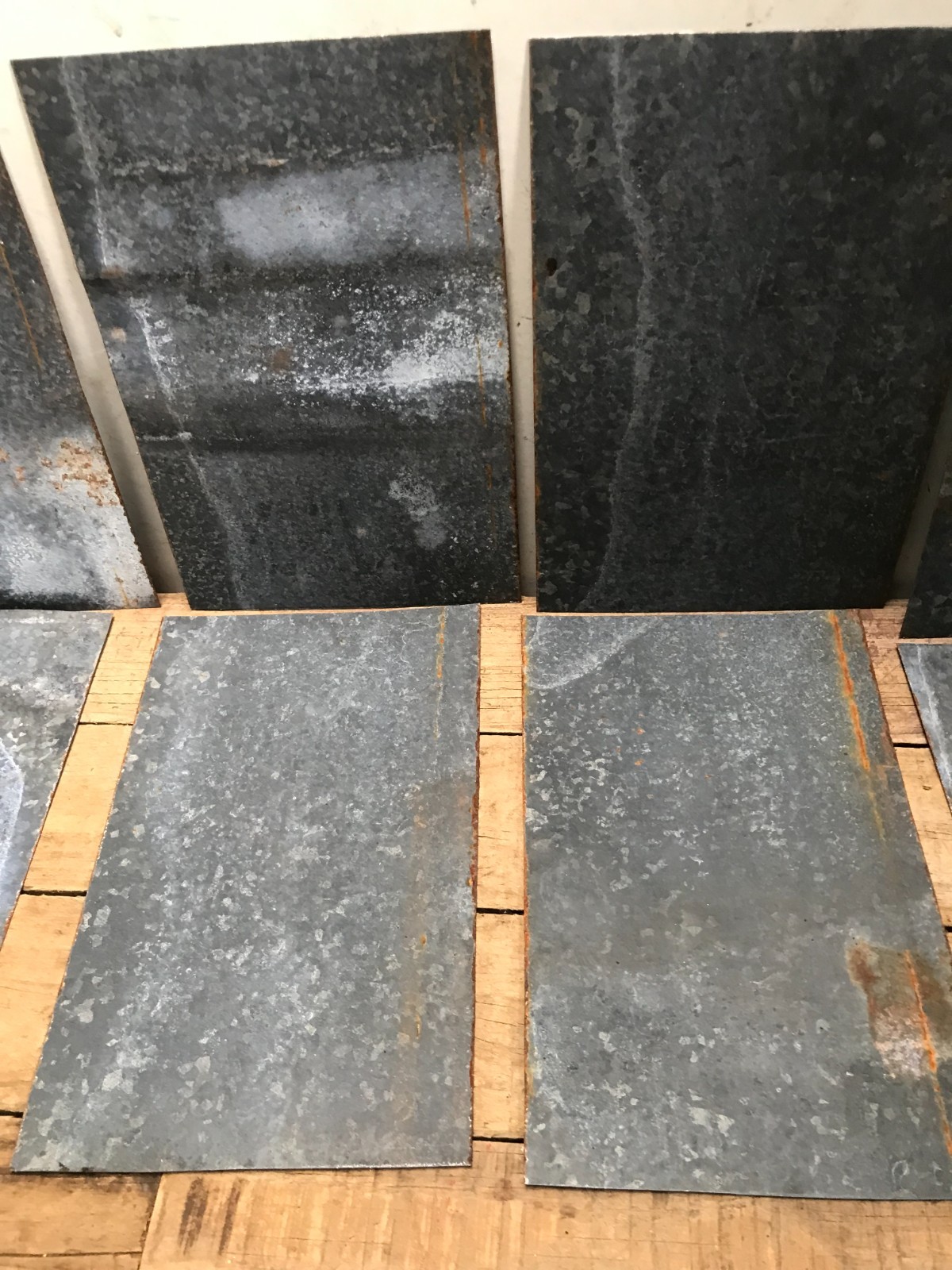 10 Rusty Galvanized Patina Sheet Metal 12″ x 7 1/2 – 8″ Wall Tile Art Garden (A)