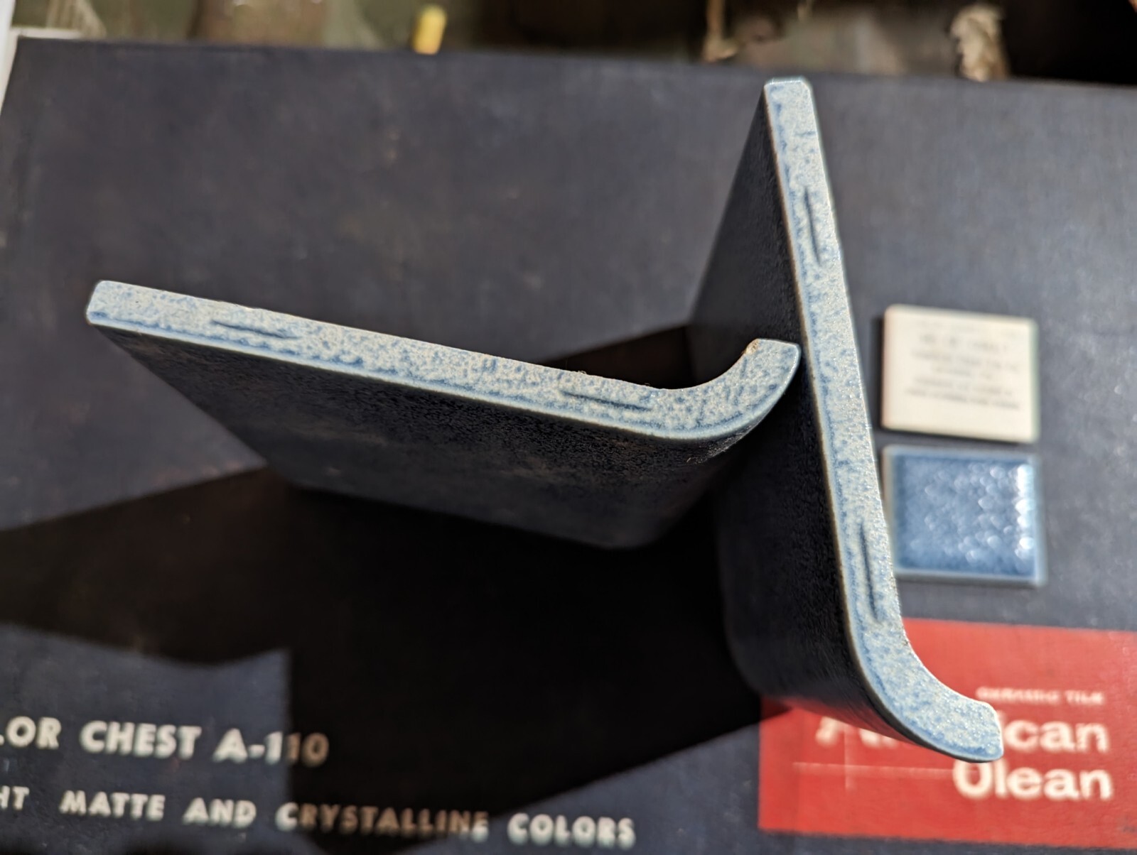 2 pcs American Olean Square Bullnose Mud Cap A4402 4 1/4″ Crystalline Cobalt 345