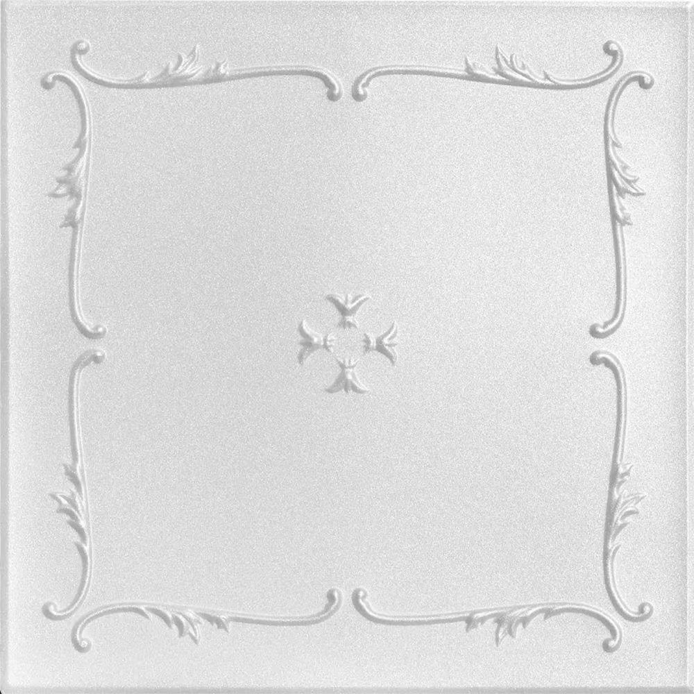Spring Buds 1.6 Ft. X 1.6 Ft. Glue up Foam Ceiling Tile in Plain White (21.6 Sq.