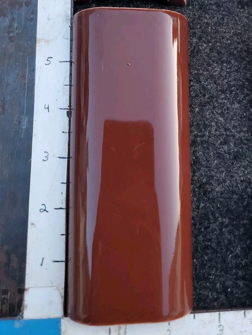 Vintage Double Radius Bullnose Ceramic Brown Tile 6 x 2-1/2″ SINGLE pc NOS