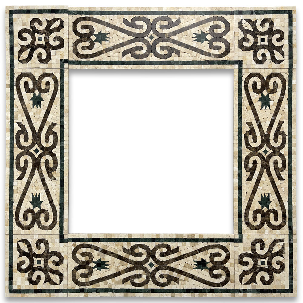 B0075P Marble Mosaic Border Listello Tile Everlasting Emperador 5.9×15.7