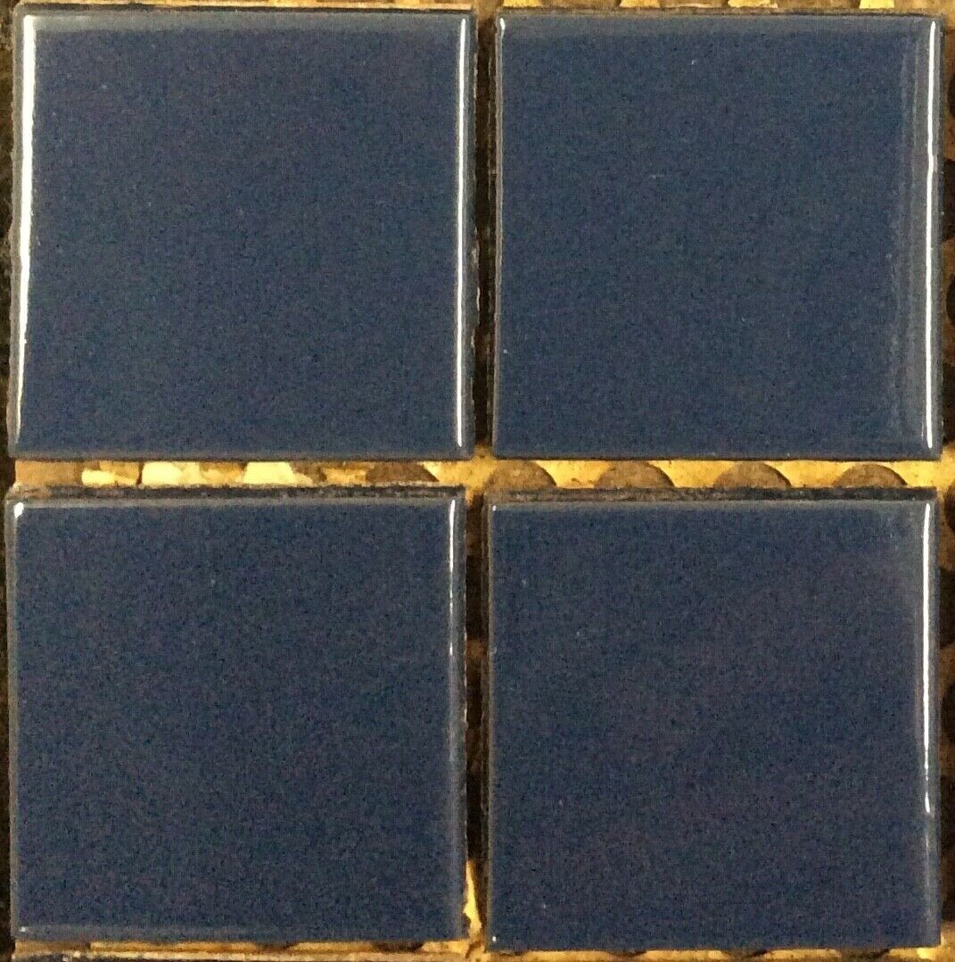 Vintage Tile New Old Stock Summitville #Q2-578 Dark Blue Glazed 2″ x 2″ Tiles