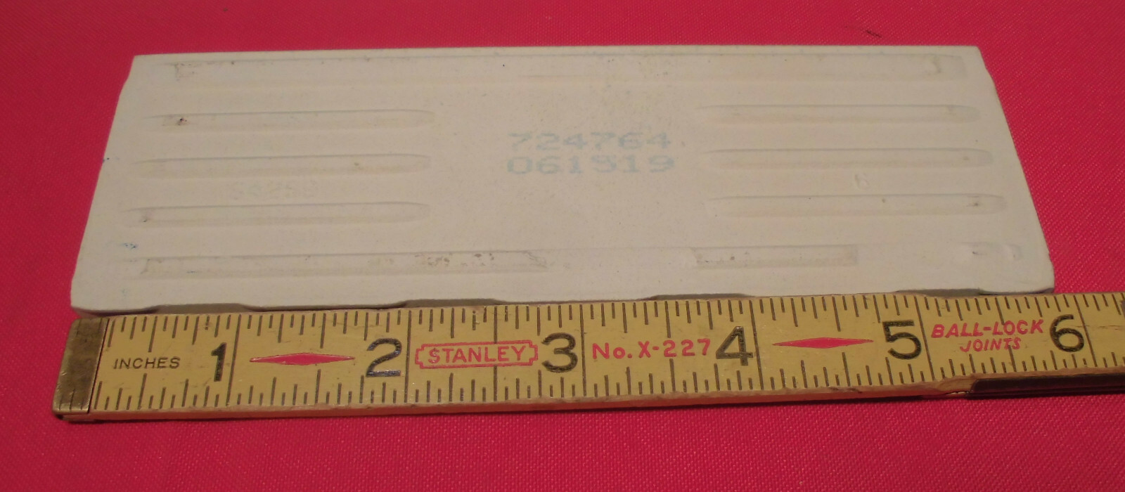 1 pc. *Medium Blue* 2” X 6” Glossy Surface Bullnose Ceramic Tile: New Old Stock