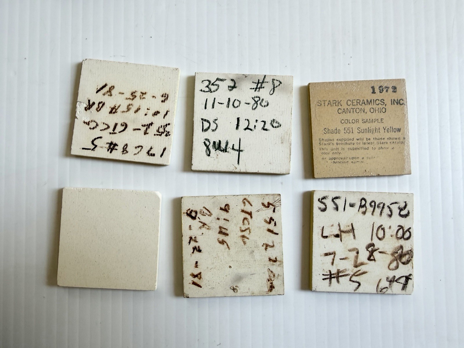 Mixed Lot Of Vintage 2” Square Ceramic Tiles MCM Kitchen Bath Beige, Yellow