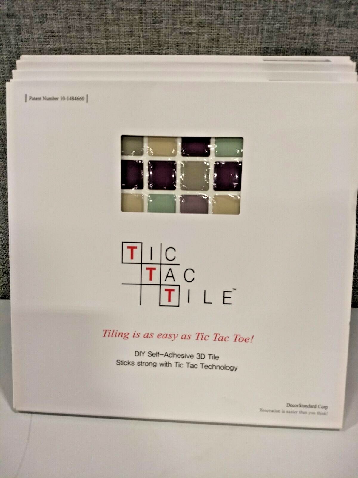 BRAND NEW 20CT TIC TAC TILES DIY SELF ADHESIVE 3D TILE SQUARE VIOLET MINT