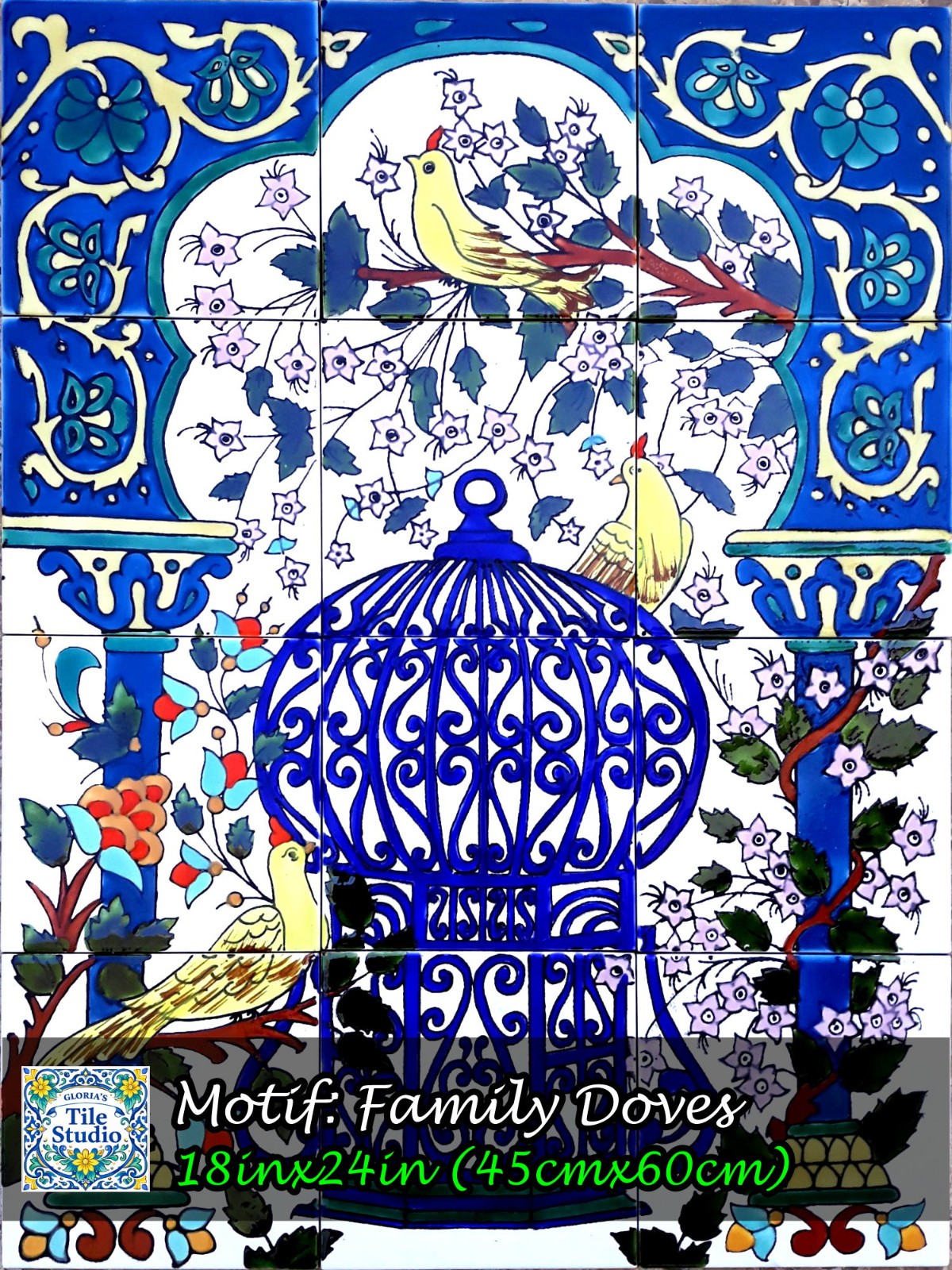 18inx24in Arabesque Mosaic Design Decorative Ceramic Tiles Wall Mural