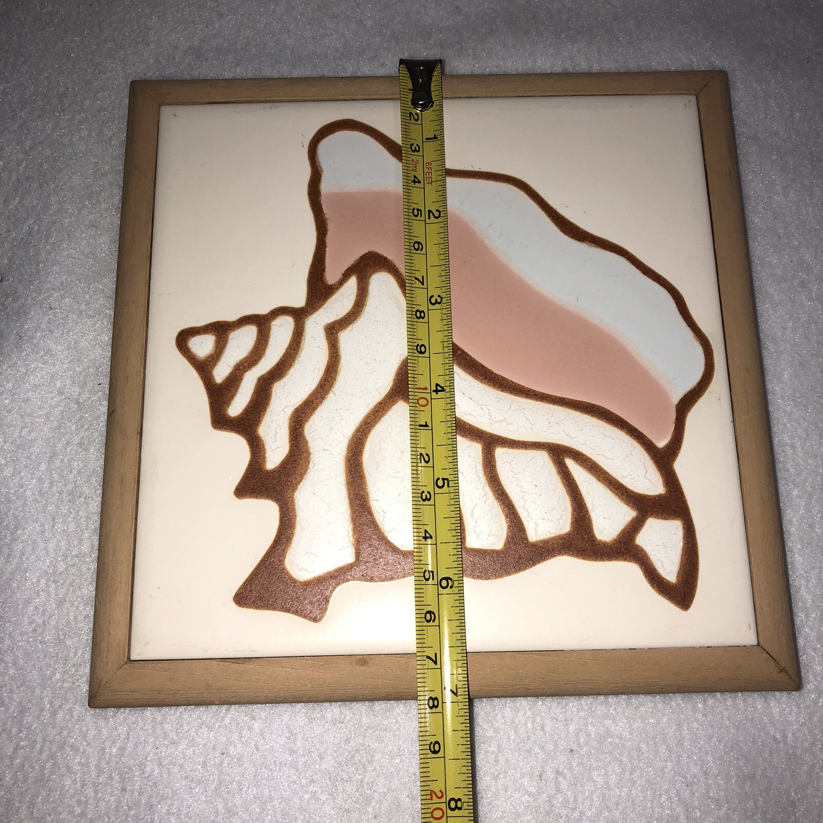 Beach Conch Shell Trivet Tile Art Originals Jane Tallman Miami Florida 7″ x 7″