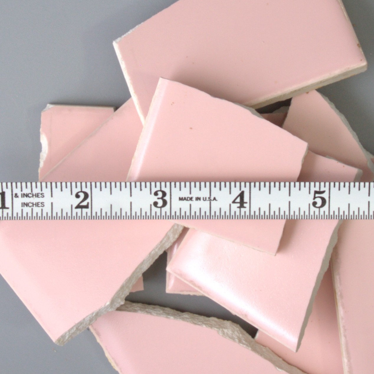1950s Pink Bathroom Tile Sample – Mamie Pink Vintage Color Match Sample Piece
