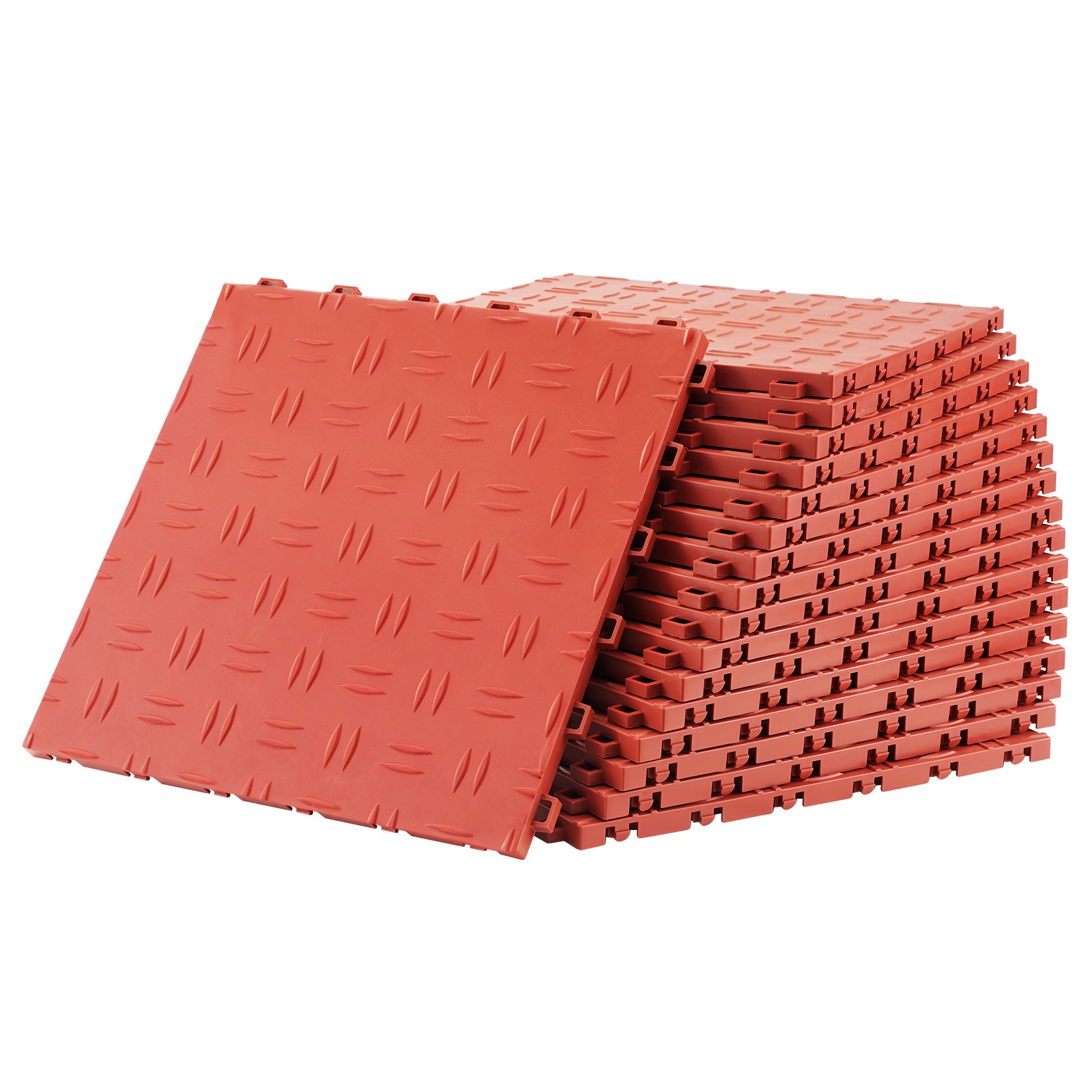 Uimoso Interlocking Garage Floor Tiles 12×12 in, 25 Pack, Red
