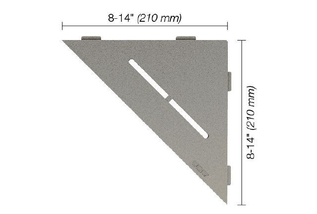 Schluter Systems Shelf Triangular Corner Pure Stone Grey SES1D7TSSG